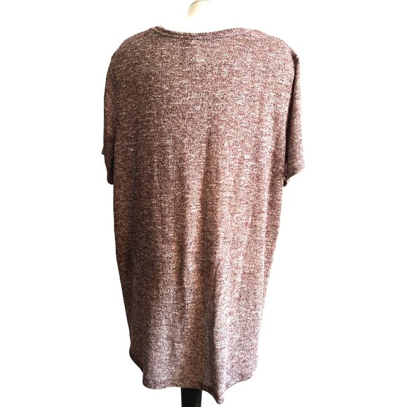 Faded Glory Pink Metallic Knit Blouse Sz 3XL (22W-24W) Womens Short Sleeve - Picture 3 of 6